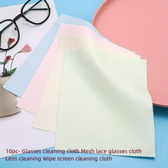 10pcs Glasses Cleaning Cloth Mesh Lace Glasses Cloth Lens Cleaning Wipe