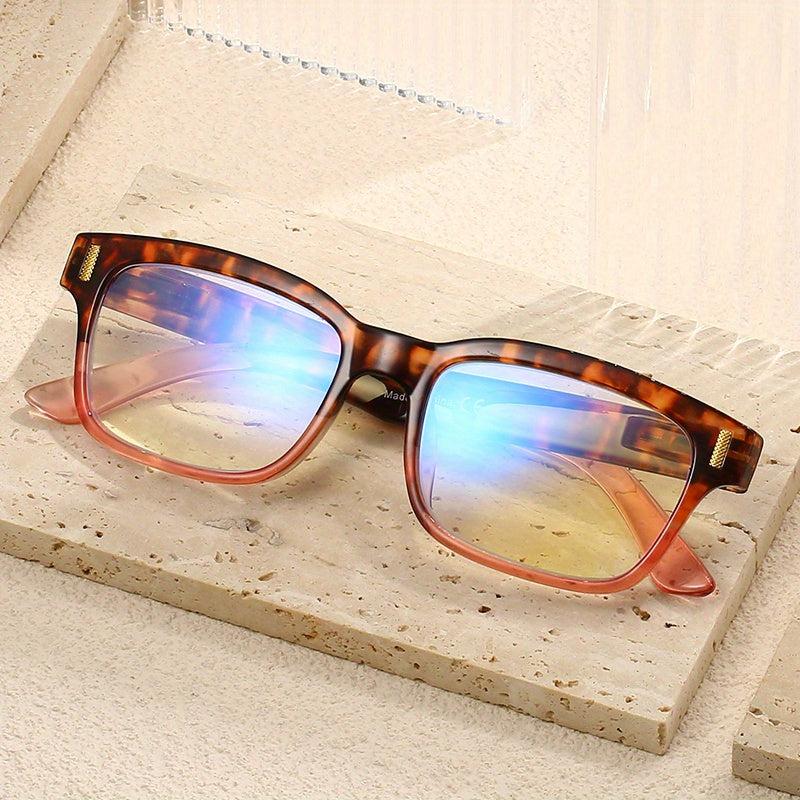 PC Squared Frame Light Blocking Reading Glasses Presbyopia Unisex Men Women