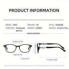 Presbyopia Corrective Eyeglasses +1.0 to +4.0 Reading Glasses