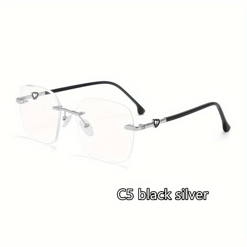 Heart Metal Frameless Anti Glasses for Light Blocking