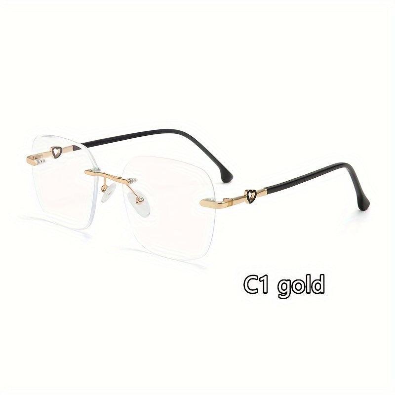 Heart Metal Frameless Anti Glasses for Light Blocking