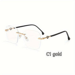 Heart Metal Frameless Anti Glasses for Light Blocking