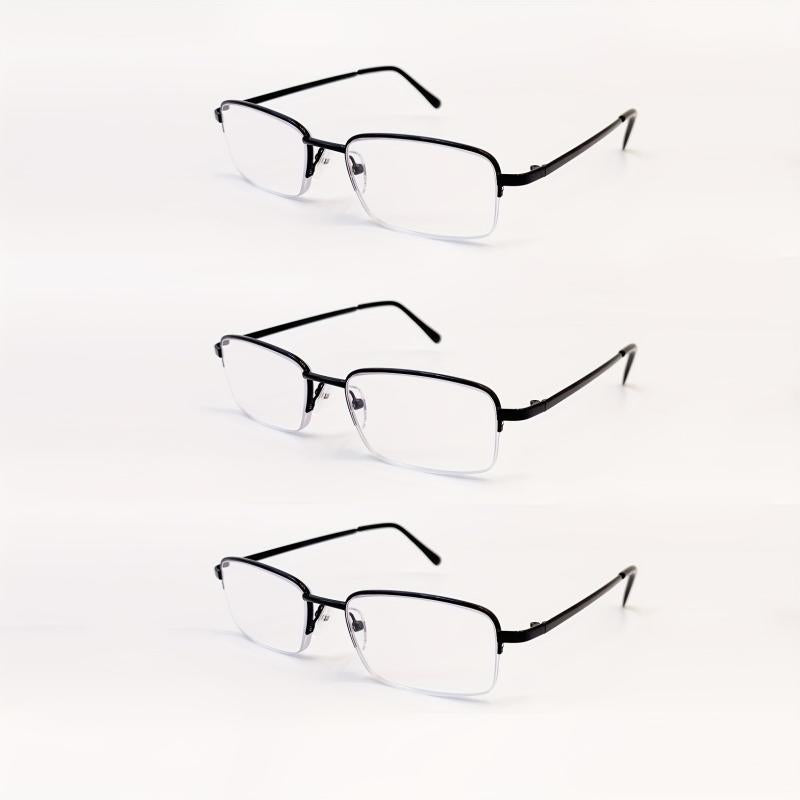 3pcs Reading Glasses Anti-fatigue Lower Frame Transparent