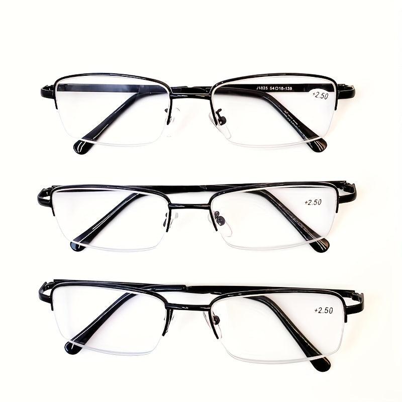 3pcs Reading Glasses Anti-fatigue Lower Frame Transparent