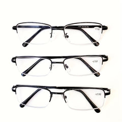 3pcs Reading Glasses Anti-fatigue Lower Frame Transparent