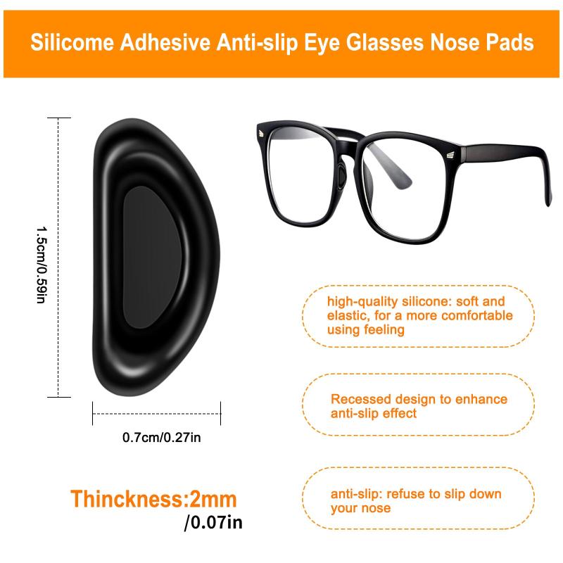 25 Pairs Silicone Eyeglasses Nosepads Soft Adhesive Anti-slip Glasses Pads