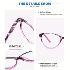 4Pack Pattern Print Cat Eye Reading Glasses Ladies Computer Readers