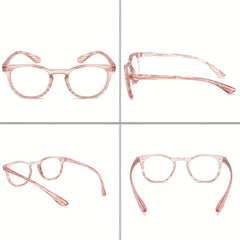 Light Blocking Round Frame Computer Readers Anti Glare UV Ray Eyeglasses