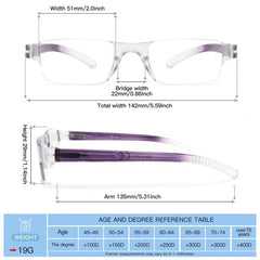 Purple Reading Glasses Light Blocking Glasses Men Women Rectangle Eyewear