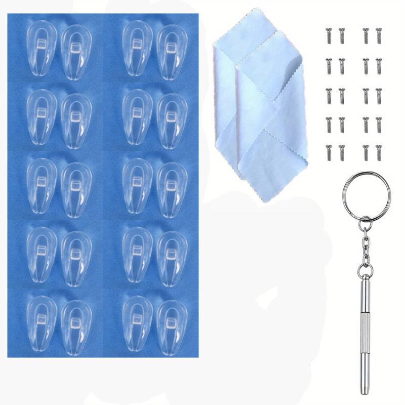 10 Pairs Silicone Nose Pad Covers for Eyeglasses Repair Kit