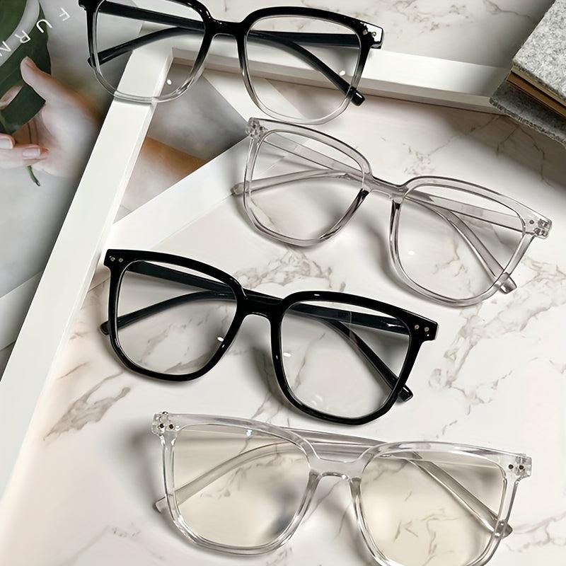 4pcs Light Blocking Glasses Women Square Frame TV Computer Funky Eyeglasses