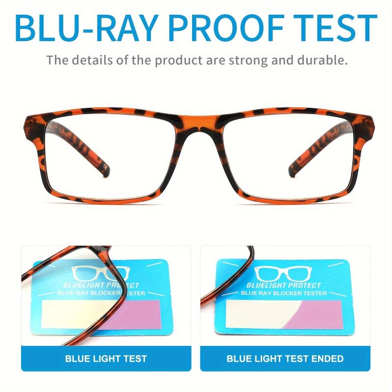 Light Blocking Reading Glasses Square Frames Spring Hinges Computer Readers