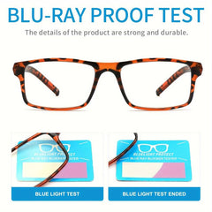 Light Blocking Reading Glasses Square Frames Spring Hinges Computer Readers