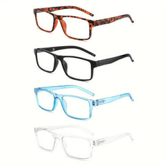 Light Blocking Reading Glasses Square Frames Spring Hinges Computer Readers