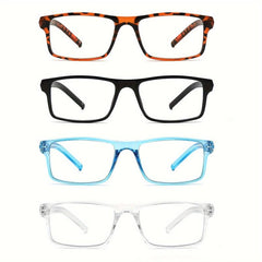 Light Blocking Reading Glasses Square Frames Spring Hinges Computer Readers