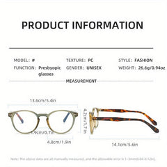 5PCS Round Frame PC Temples Colorful Spring Hinges Corrective Eyeglasses