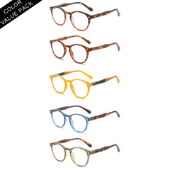 5PCS Round Frame PC Temples Colorful Spring Hinges Corrective Eyeglasses