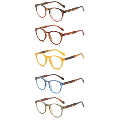 5PCS Round Frame PC Temples Colorful Spring Hinges Corrective Eyeglasses