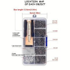 80-500pcs Glasses Repair Kit Nose Holders Screwdriver