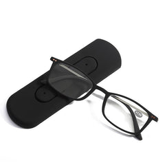 Metal Frame Reading Glasses + Case Sticker Presbyopia Men Women 1.0-3.5