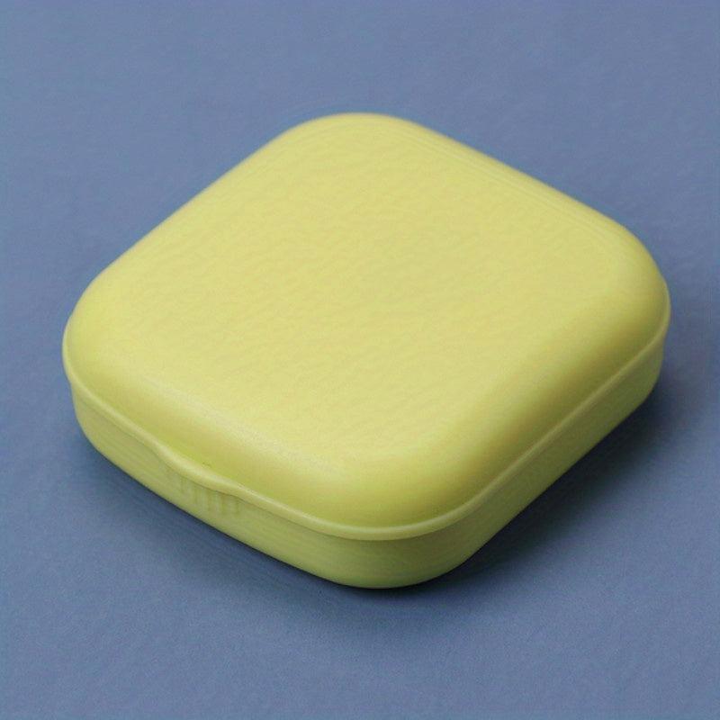 1pc Lens Case Plastic Lens Companion Case With Mirror Mini Compact Lens Case