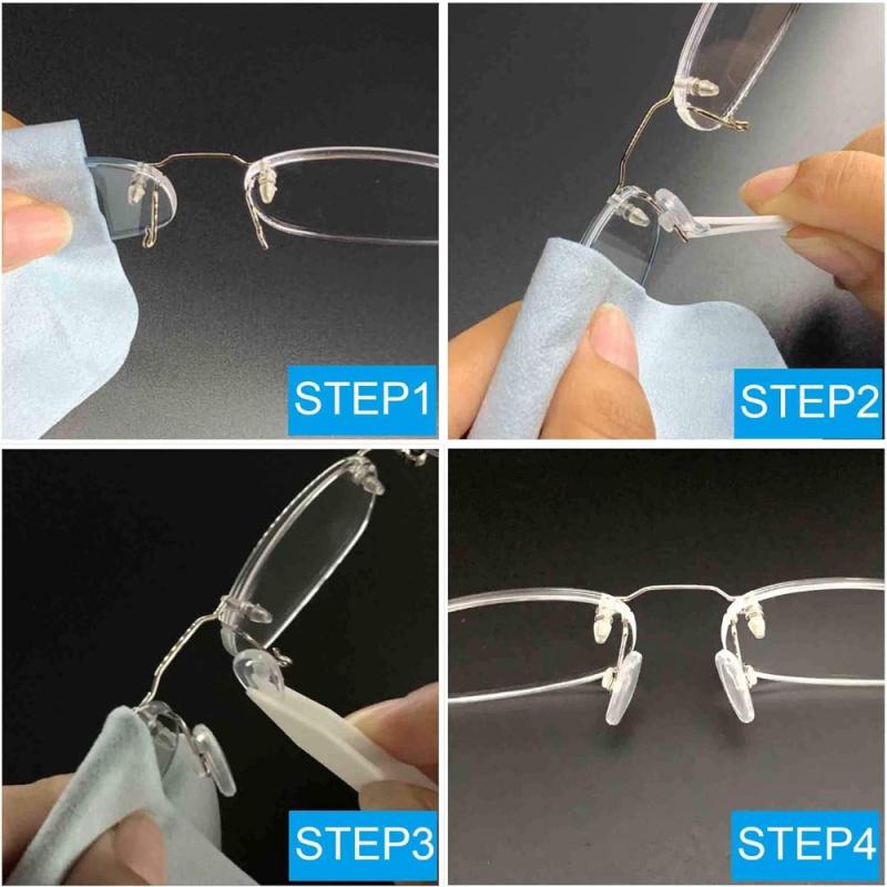 10Pairs 15mm Push in Eyeglass Nose Pads Soft Silicone Anti Slip Air Chamber