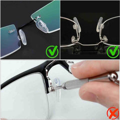 10Pairs 15mm Push in Eyeglass Nose Pads Soft Silicone Anti Slip Air Chamber