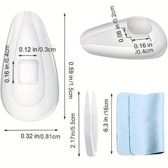 10Pairs 15mm Push in Eyeglass Nose Pads Soft Silicone Anti Slip Air Chamber