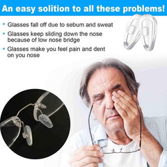 10Pairs 15mm Push in Eyeglass Nose Pads Soft Silicone Anti Slip Air Chamber