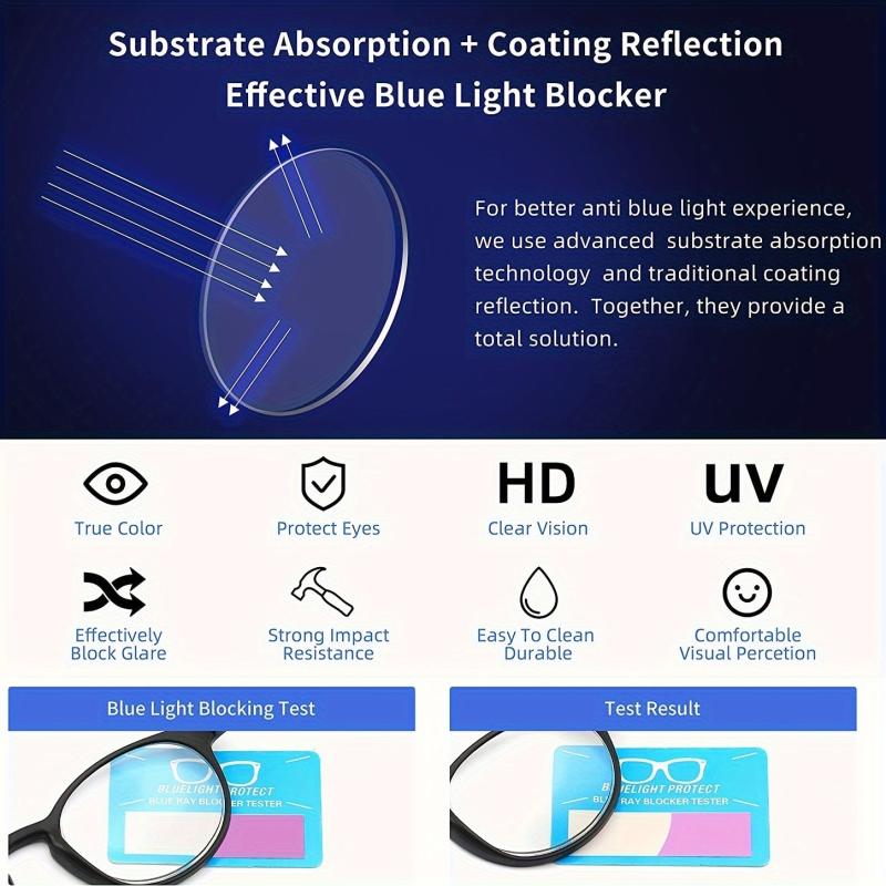 4Pack Light Blocking Reading Glasses Round Readers For Men Women