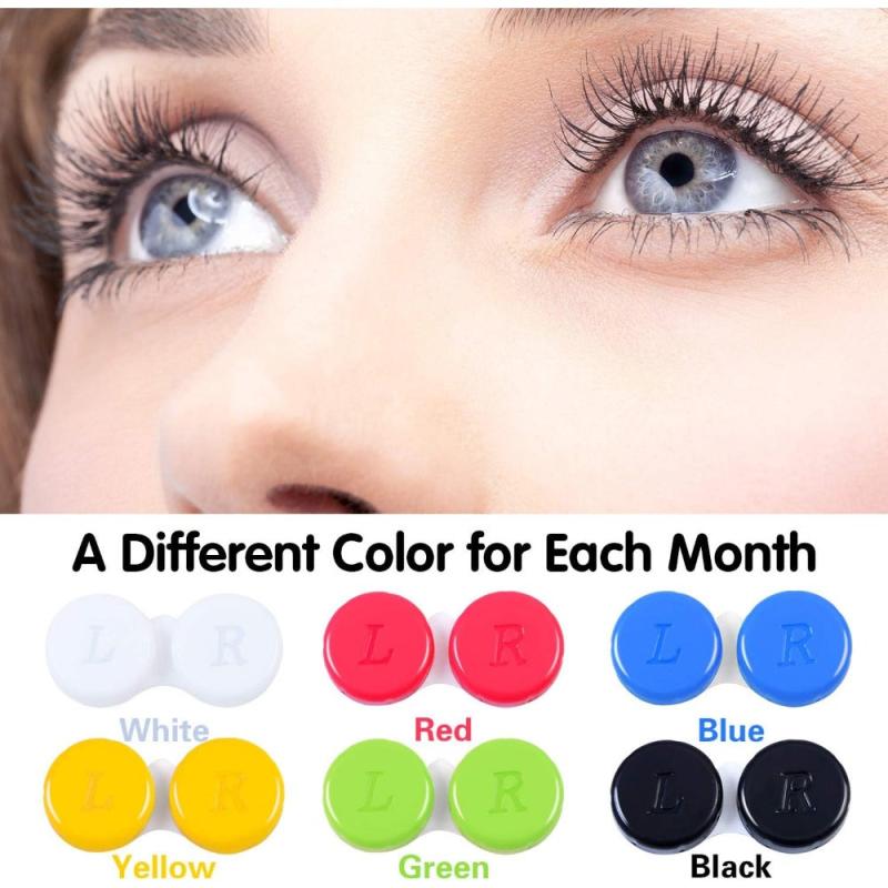 24 Pack Lens Cases Left Right Eyes Container 6 Colors
