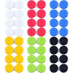 24 Pack Lens Cases Left Right Eyes Container 6 Colors