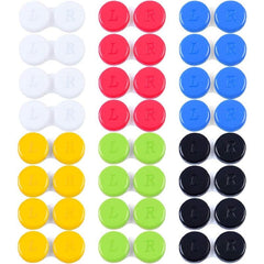24 Pack Lens Cases Left Right Eyes Container 6 Colors