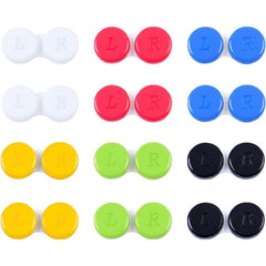 24 Pack Lens Cases Left Right Eyes Container 6 Colors