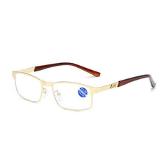 Metal Frame Light Blocking Presbyopia Reading Glasses