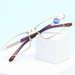 Metal Frame Light Blocking Presbyopia Reading Glasses