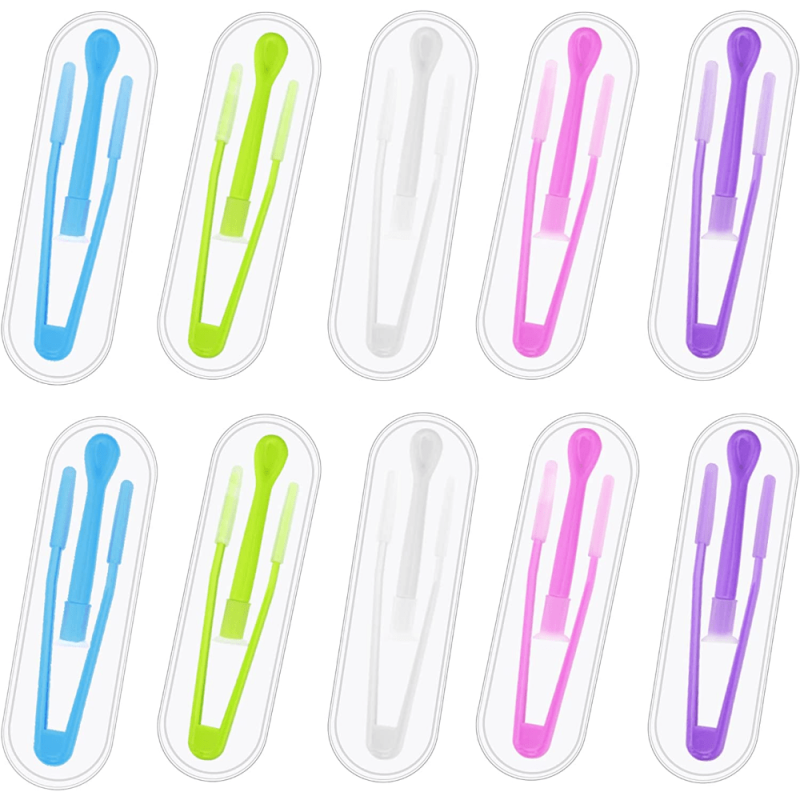 10 Pack Lens Remover Inserter Tool Case Set Tweezers Soft Tip Applicator