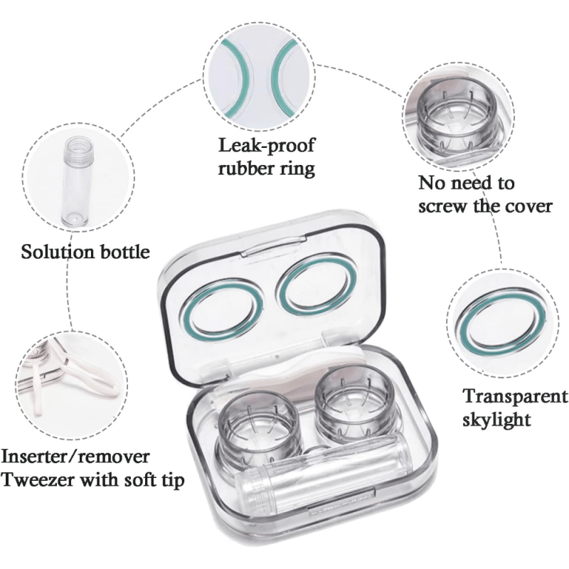 1pc Lens Case Colorful Box Holder Container Outdoor Mini Lens Soak Storage Kit