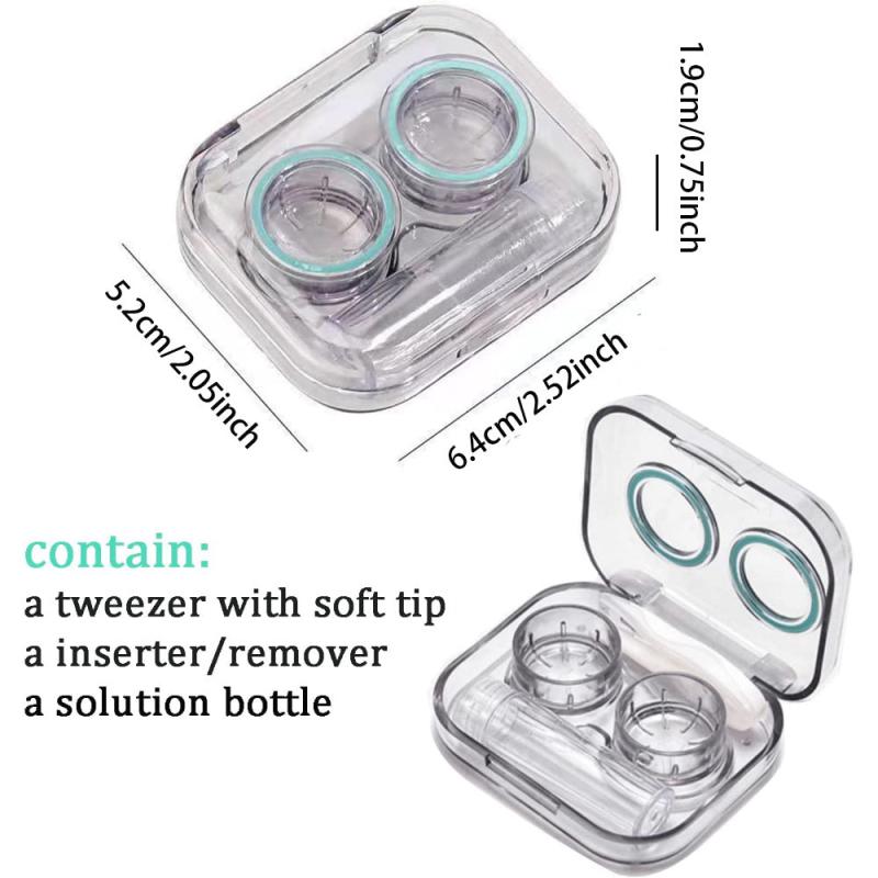1pc Lens Case Colorful Box Holder Container Outdoor Mini Lens Soak Storage Kit