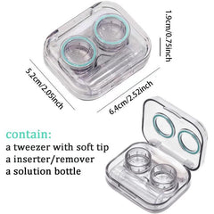 1pc Lens Case Colorful Box Holder Container Outdoor Mini Lens Soak Storage Kit