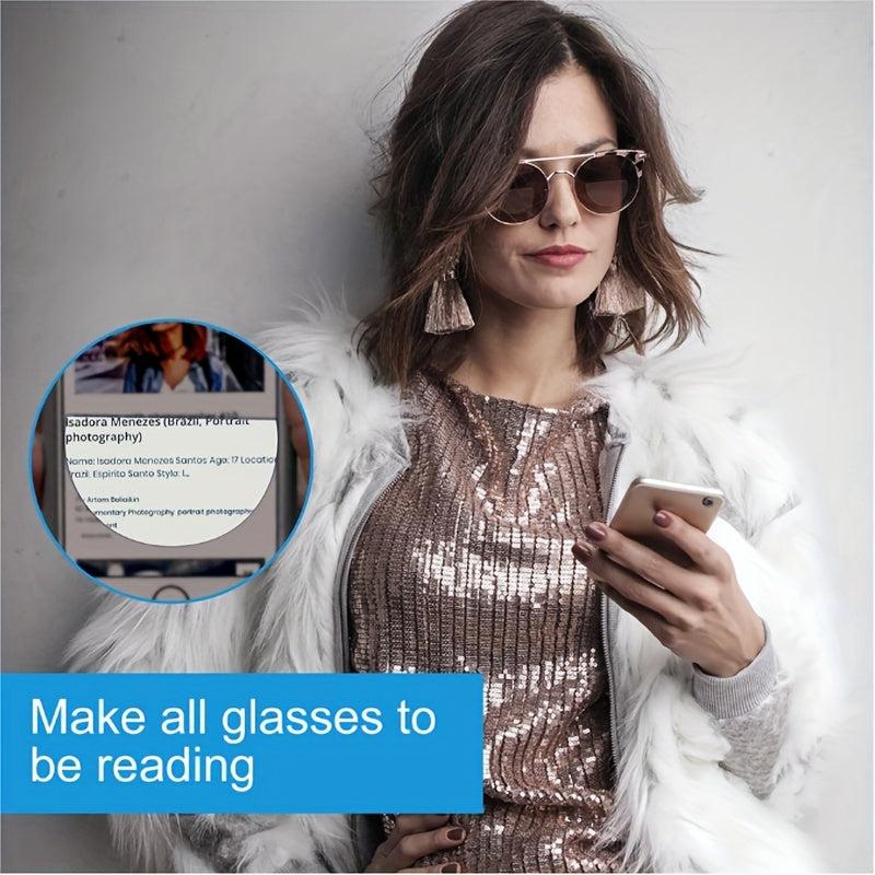 2pcs Silicone Bifocal Reading Lenses Stick on Presbyopia Magnification