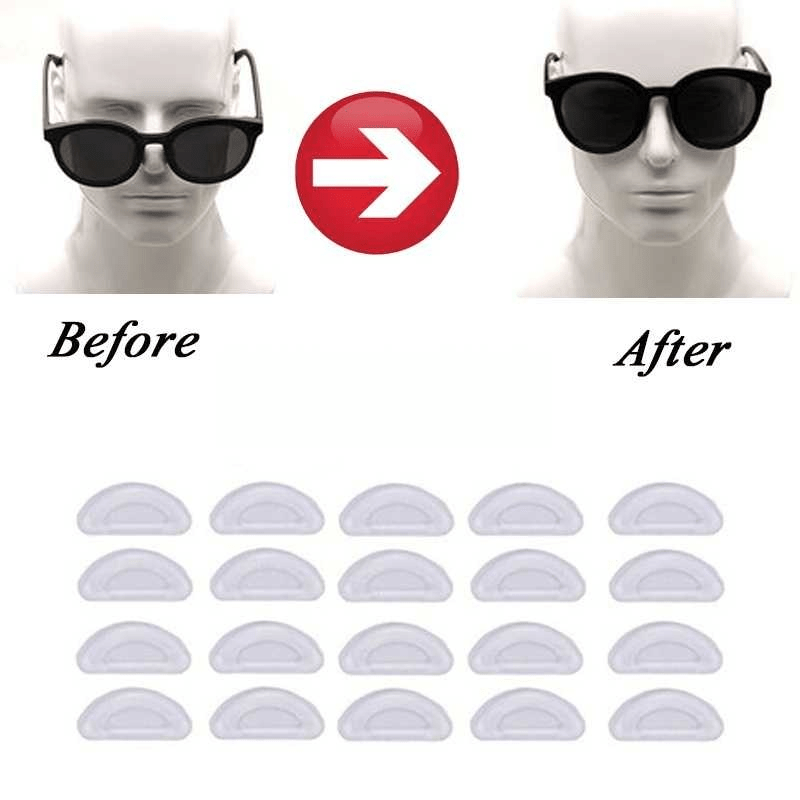 5 Pairs Adhesive Silicone Nose Pads for Glasses Non-slip Clear Thin Pads