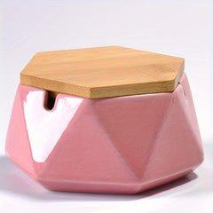 Ceramic Ashtray with Lid Home Hotel Office Decor Gift Men Women