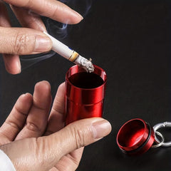 Mini Portable Keychain Ashtray Stainless Steel Outdoor Buckle Ashtray