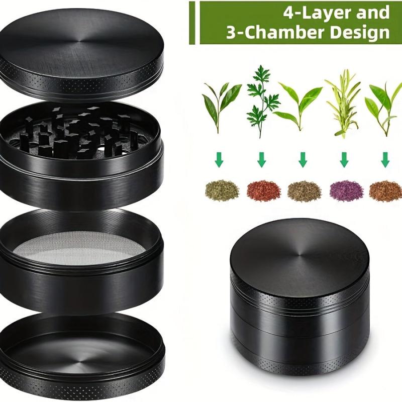 4 Layer Metal Grinder Spice Crusher Herb Grinder Kitchen Supplies