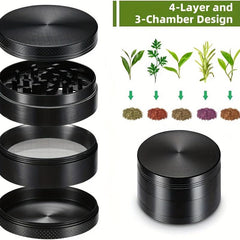 4 Layer Metal Grinder Spice Crusher Herb Grinder Kitchen Supplies