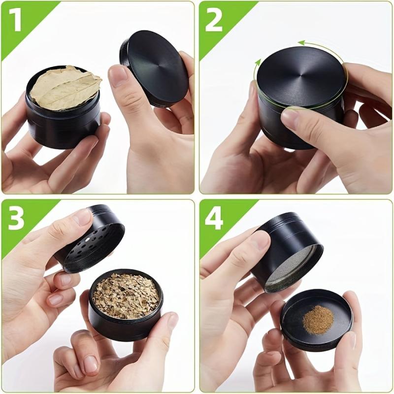 4 Layer Metal Grinder Spice Crusher Herb Grinder Kitchen Supplies