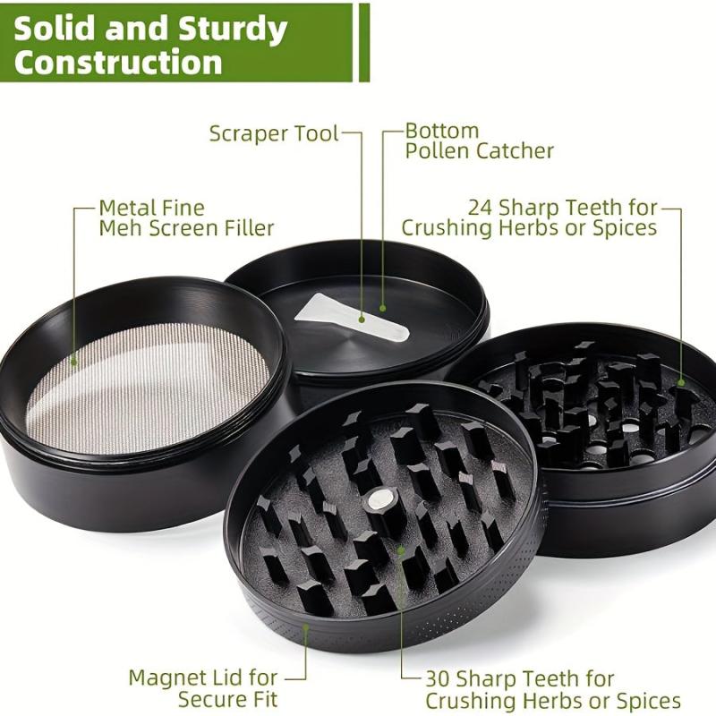 4 Layer Metal Grinder Spice Crusher Herb Grinder Kitchen Supplies
