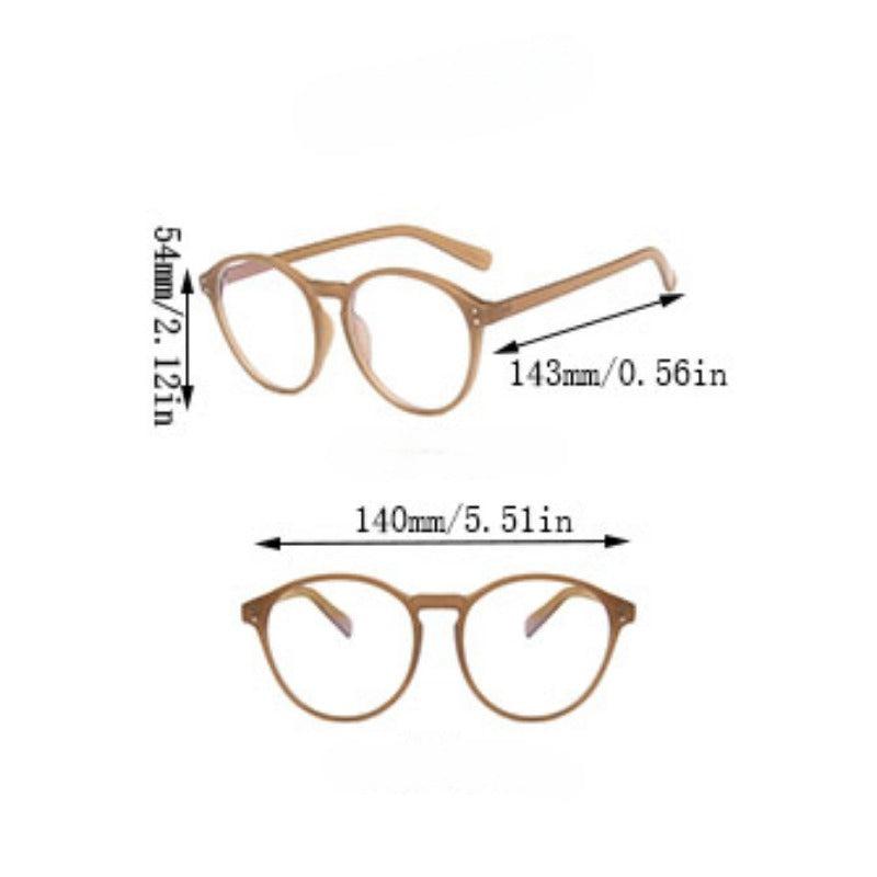 Milk Tea Rice Nail Round Glasses Frame Female Internet Celebrities Style