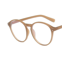 Milk Tea Rice Nail Round Glasses Frame Female Internet Celebrities Style